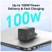 Acer 100W GaN charger - Black; 3 nabíjecí porty: 2x USB-C + 1x USB-A; rychlé nabíjení (PD3.0, PPS, Quick Charge) EU+UK;obal,černý