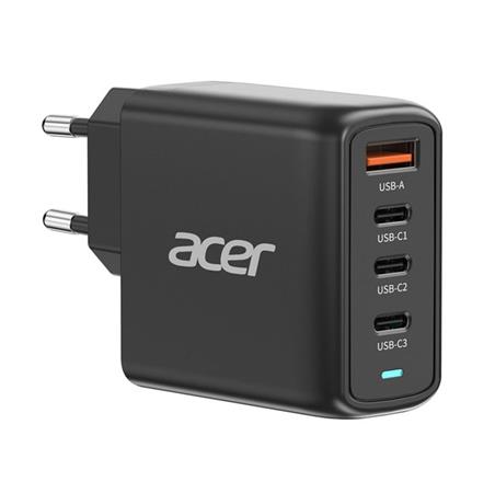 ACER 100W PD GaN charger - black; 3x USB Type-C + 1x USB Type-A ,2m kabel, černá - nabíječka s Power Delivery a GaN = nitrid galia