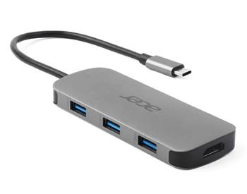 ACER 7IN1 TYPE C DONGLE: 1x HDMI,1x USB-C (Power Delivery max. 100W), 3x USB3.2, 1× SD, 1× micro SD