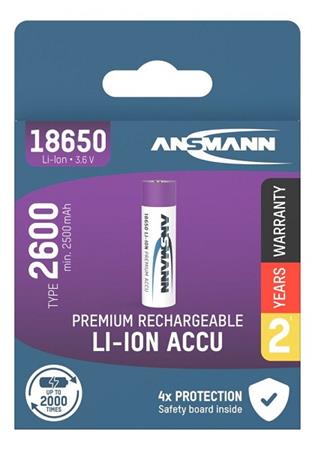 Ansmann Li-ion Akku 18650 , min 2600mAh