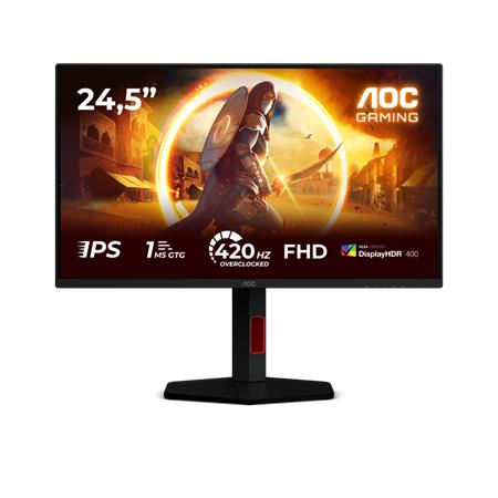 AOC LCD herní 25G4KUR 24,5" IPS/1920x1080@420Hz/0,3ms/350cd/2xHDMI/DP/4xUSB/Pivot/HAS/VESA