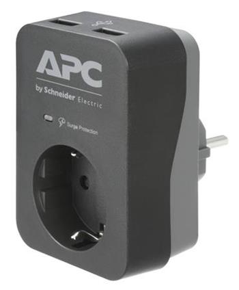 APC Essential SurgeArrest, 1 SCHUKO zásuvka, 2 USB nabíjecí konektory, černá