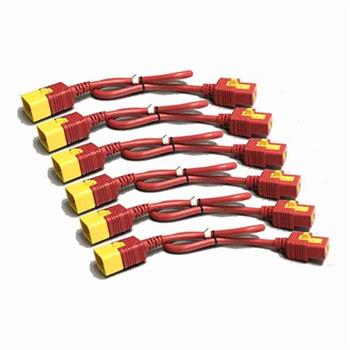 APC Power Cord Kit (6 ea), Locking, C19 to C20, 1.8m, Red