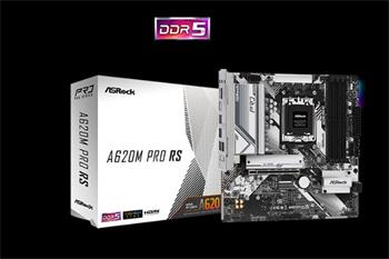 ASROCK MB A620M PRO RS (AM5, amd A620, 4xDDR5, PCIE 4.0, HDMI+DPort, 4xSATA3 +2xM.2, USB3.2 G1, GLAN, mATX)