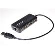 AVACOM MicroConnect USB2.0 HUB 3-portový + Ethernet 10/100Mbps, bez ext. napájení, černý