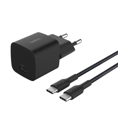 Belkin BOOST CHARGE™ 25W USB-C Power Delivery PPS nástěnná nabíječka + 1m USB-C na USB-C kabel, černá