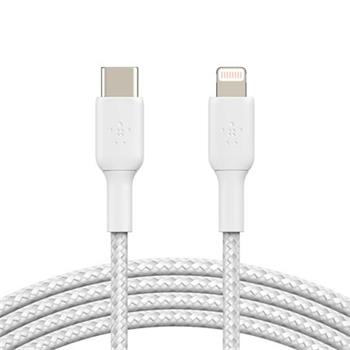 Belkin BOOST CHARGE™ Lightning/USB-C kabel, 2m, bílý - odolný