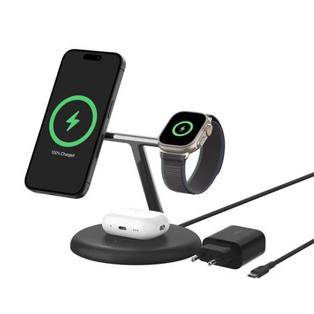 Belkin BOOST CHARGE™ PRO Qi2 3v1 Bezdrátové nabíjení pro iPhone/Apple Watch/AirPods, černá