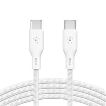 Belkin BOOST CHARGE™ USB-C/USB-C kabel 100W, 3m, bílý - odolný