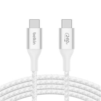 Belkin BOOST CHARGE™ USB-C/USB-C kabel 240W, 2m, bílý - odolný