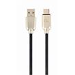 CABLEXPERT Kabel USB 2.0 AM na Type-C kabel (AM/CM), 1m, pogumovaný, černý, blister, PREMIUM QUALITY