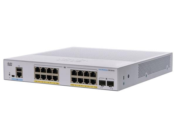 Cisco CBS350-16P-E-2G-EU (16xGbE,2xSFP,16xPoE+,120W,fanless) - REFRESH