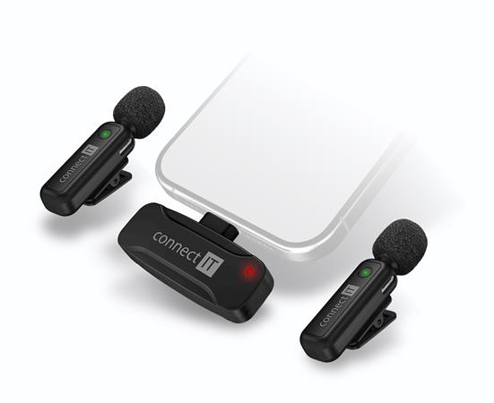 CONNECT IT Wireless Lavalier mikrofon Lightning konektor (2 ks + receiver) set ČERNÝ