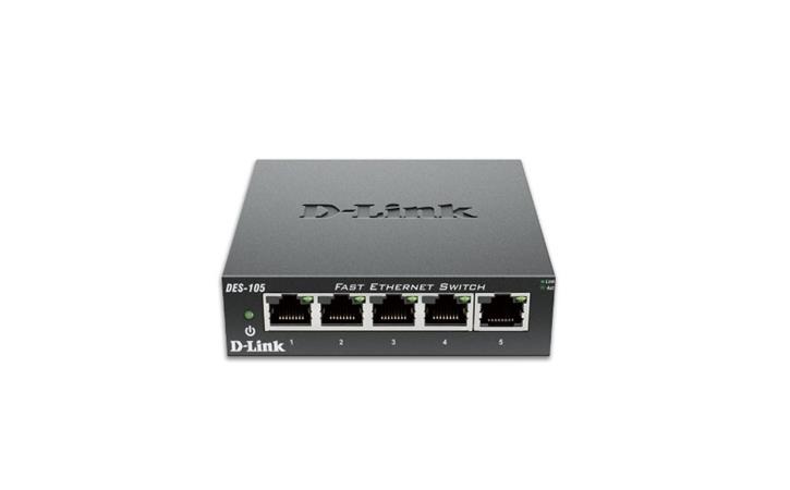 D-Link 5-Port Fast Ethernet Unmanaged Desktop Switch, DES-105/V