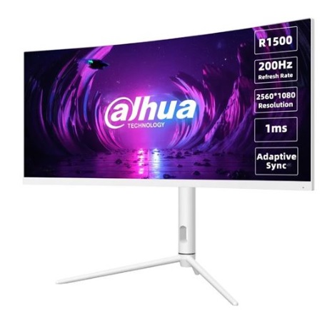 Dahua monitor LM30-E330CW curved 30" VA/2560x1080/1ms/250nits/3000:1/200Hz/2xDP/2xHDMI/Heigh Adj./Tilt/Swivel/bílý