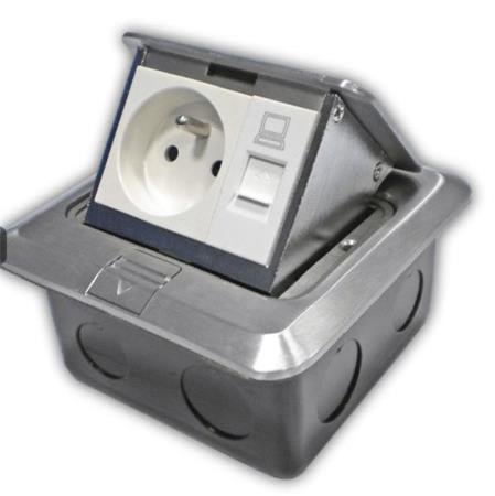 DATACOM Datová zásuvka PODLAHOVÁ UTP CAT5E (1xRJ45+1x230V)