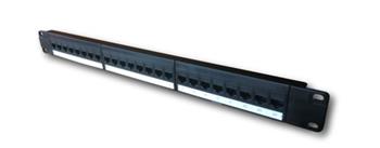 DATACOM Patch panel 19" UTP 24 port CAT5E DUAL 1U BK (24x1k) / VL