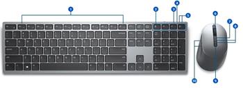 Dell Premier Multi-Device bezdrátová klávesnice a myš - KM7321W - CZ/SK