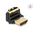 Delock Adaptér HDMI, ze zástrčky na zásuvku, 90° pravoúhlý nahoru 8K 60 Hz, kovový