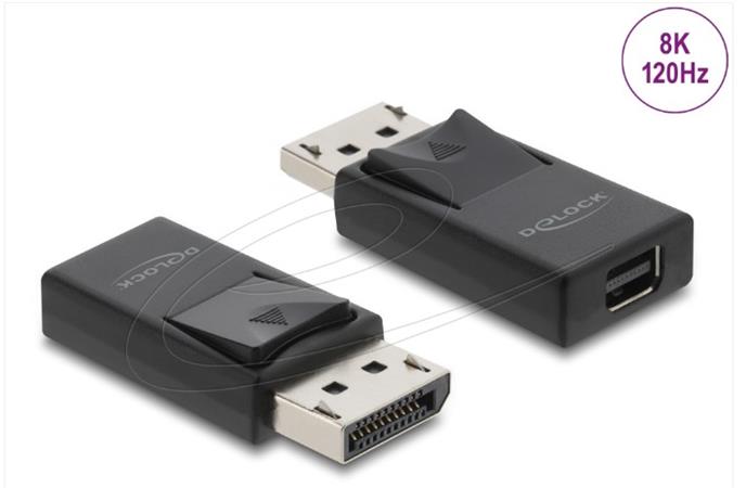 Delock Adaptér z rozhraní DisplayPort na Mini DisplayPort 8K s podporou HDR a HDCP – obousměrný