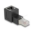 Delock Adaptér ze zástrčky RJ45 na zásuvku RJ45, Cat.6A, zahnutý nahoru v úhlu 90°