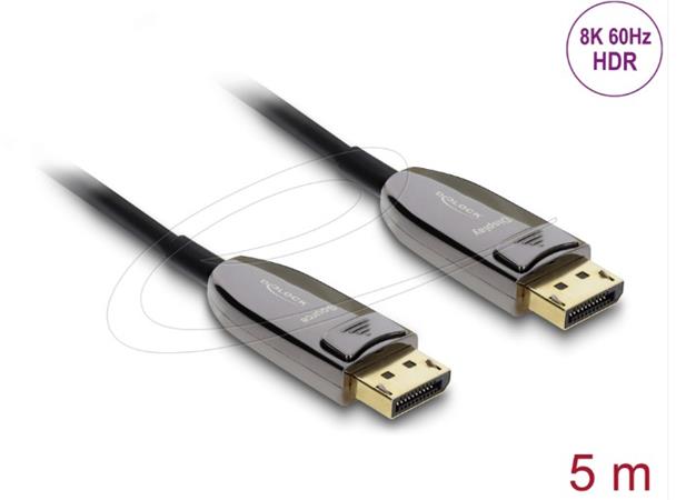 Delock Aktivní optický kabel DisplayPort 2.1 8K 60 Hz 40 Gbps 5 m