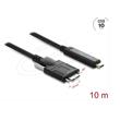 Delock Aktivní optický kabel USB 10 Gbps USB Type-C™ samec > USB 10 Gbps Typ Micro-B samec se šroubky 10 m