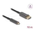 Delock Aktivní optický kabel USB Type-C™ na DisplayPort 8K, 60 Hz, 40 Gbps, 10 m, černý