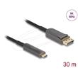 Delock Aktivní optický kabel USB Type-C™ na DisplayPort 8K, 60 Hz, 40 Gbps, 30 m, černý