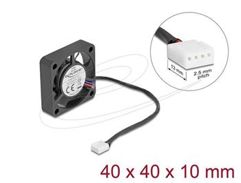 Delock Axiální ventilátor: 12 V DC, 40 x 40 x 10 mm, černý