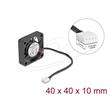 Delock Axiální ventilátor: 12 V DC, 40 x 40 x 10 mm, černý