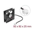 Delock Axiální ventilátor: 12 V DC, 92 x 92 x 25 mm, černý