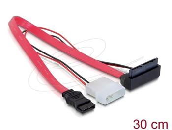 Delock Cable Micro SATA male > 2 pin power 5 V / 3,3 V + SATA 7 pin 30 cm upwards angled