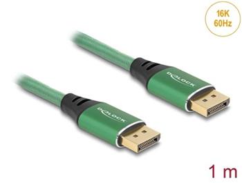 Delock DisplayPort kabel 16K 60 Hz 1 m zelený kovový