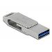Delock Flash disk USB 3.2 Gen 1, USB-C™ + Typ-A, 16 GB - kovový kryt