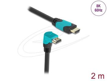 Delock High Speed HDMI kabel samec přímý na samec 90° pravoúhlý dolů 48 Gbps 8K 60 Hz 2 m