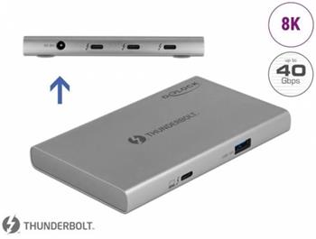 Delock HUB Thunderbolt™ 4, 3 portový, s přídavným portem SuperSpeed USB 10 Gbps Typu-A 8K