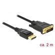 Delock Kabel DisplayPort 1.2 samec > DVI 24+1 samec pasivní 4K 30 Hz 2 m černý