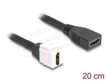 Delock Kabel HDMI Keystone modulu ze zásuvky na zásuvku, 8K 60 Hz, 20 cm, černý