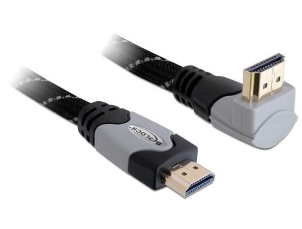 Delock Kabel High Speed HDMI with Ethernet – HDMI A samec > HDMI A samec pravoúhlý 4K 1 m