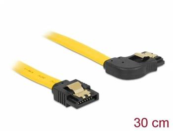 Delock Kabel SATA, 6 Gb/s, přímý na pravoúhlý doprava, 30 cm, žlutý