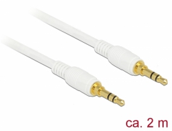 Delock Kabel Stereo Jack 3,5 mm 3 pin samec > samec 2 m bílá