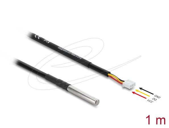 Delock Kabel teplotního senzoru s 3 pinové zásuvce pinové hlavy konektoru DS18B20, 1 m