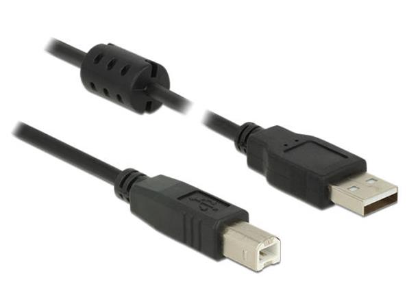 Delock Kabel USB 2.0 Typ-A samec > USB 2.0 Typ-B samec 2,0 m černý