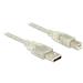 Delock Kabel USB 2.0 Typ-A samec > USB 2.0 Typ-B samec 5m transparentní