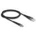 Delock Kabel USB 2.0 ze zástrčky USB Typ-A na zástrčku USB Type-C™, s prodlouženou ochranou proti ohybu, 1 m