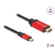 Delock Kabel USB Type-C™ na HDMI (DP Alt Mód) 8K 60 Hz s funkcí HDR 2 m červená