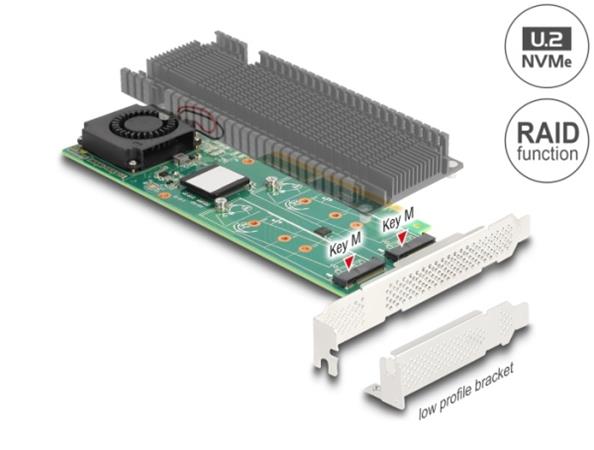 Delock Karta PCI Express x8 na 2 x interní NVMe M.2 Key M s RAID - Low Profile