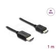 Delock Koaxiální kabel High Speed HDMI HDMI samec na Mini HDMI samec 8K 60 Hz s pleteným opláštěním 1 m