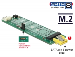 Delock Konvertor SATA pin 8 napájecí samice > slot M.2 Key B